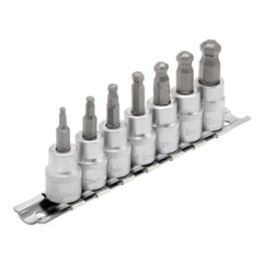 Draper Expert Ball-end Hex. Socket Bit Set, 3/8" Sq. Dr., 48mm (7 Piece) 16296