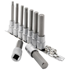 Draper Expert Long Metric Hex. Socket Bit Set, 1/2" Sq. Dr., 100mm (9 Piece) 16308