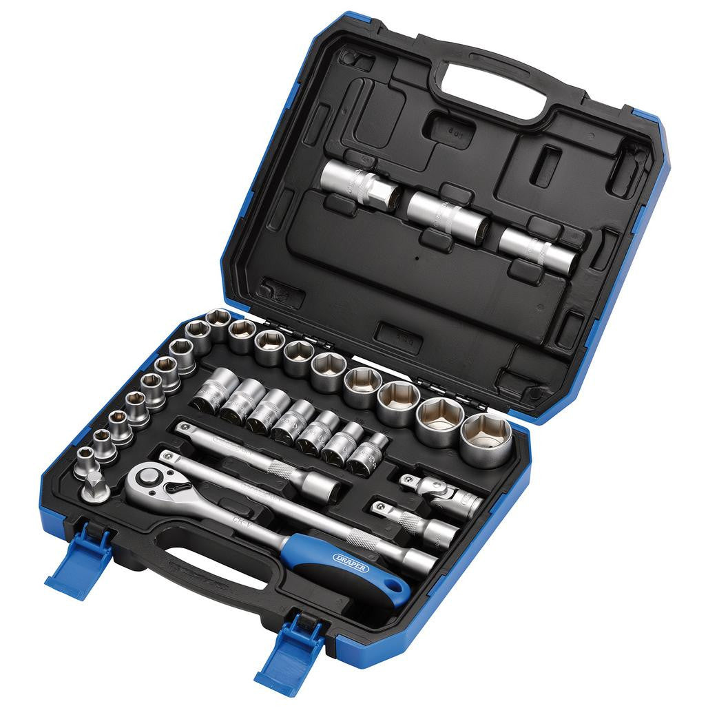Draper HI-TORQ® Combined MM/AF Socket Set, 1/2" Sq. Dr. (33 Piece) 16363