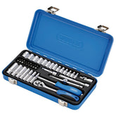 Draper Metric Socket Set in Metal Case, 1/4" Sq. Dr. (45 Piece) 16365