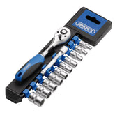 Draper Metric Socket and Ratchet Set, 1/4" Sq. Dr. (12 Piece) 16369