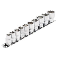 Draper Socket Set on Metal Rail, 3/8" Sq. Dr. (10 Piece) 16400