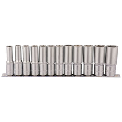 Draper Deep Socket Set on Metal Rail, 1/2" Sq. Dr. (12 Piece) 16403
