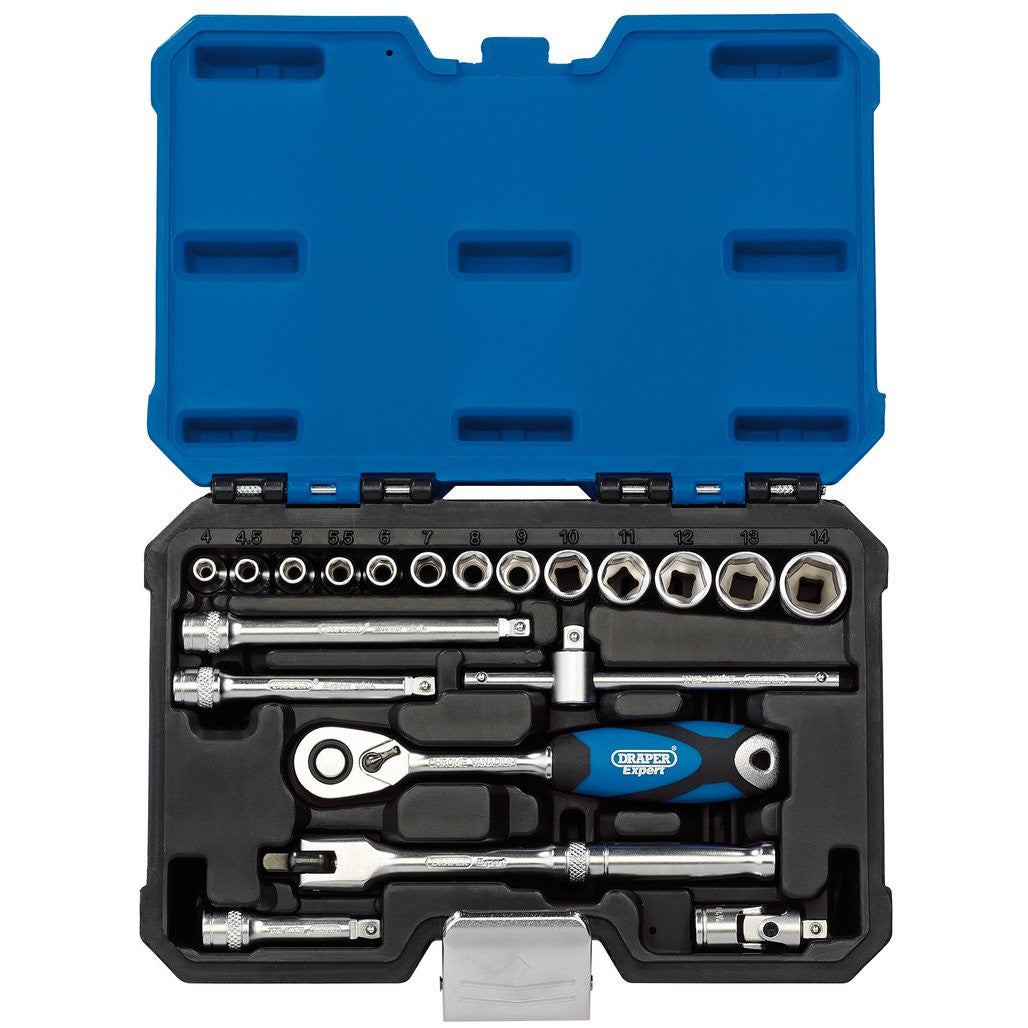 Draper Expert Metric Socket Set, 1/4" Sq. Dr. (20 Piece) 16442