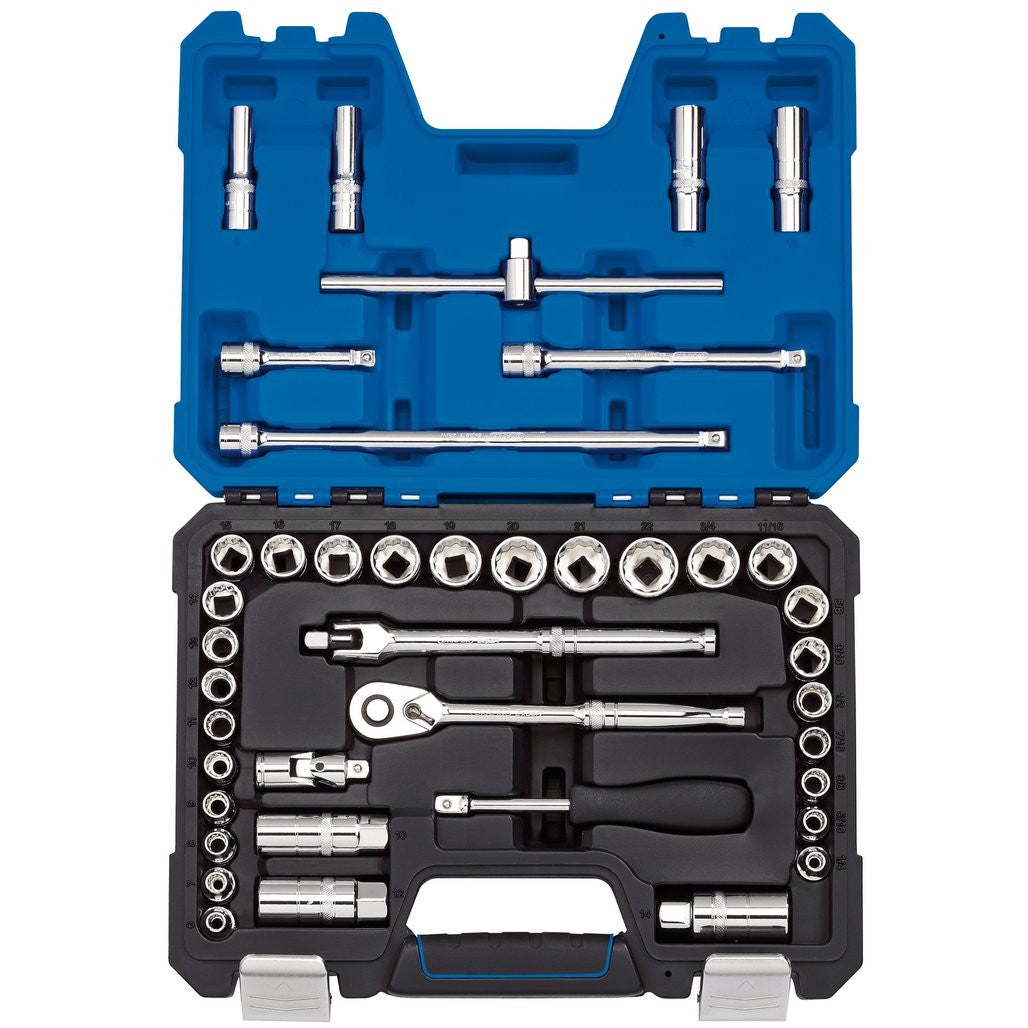 Draper Expert Combined MM/AF Socket Set, 3/8" Sq. Dr., Blue (41 Piece) 16465
