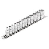 Draper Expert HI-TORQ® Metric Socket Set on a Metal Rail, 1/4" Sq. Dr. (13 Piece) 16487