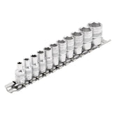 Draper Expert Imperial Socket Set on a Metal Rail, 1/4" Sq. Dr. (11 Piece) 16488