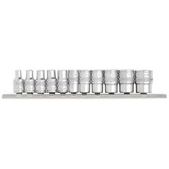 Draper Expert Imperial Socket Set on a Metal Rail, 1/4" Sq. Dr. (11 Piece) 16488