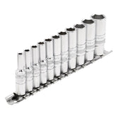 Draper Expert Imperial Deep Socket on Metal Rail, 1/4" Sq. Dr. (11 Piece) 16491