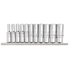 Draper Expert Imperial Deep Socket on Metal Rail, 1/4" Sq. Dr. (11 Piece) 16491