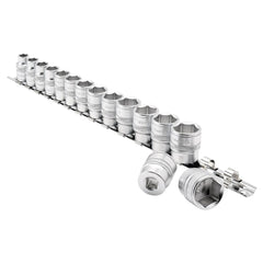 Draper Expert HI-TORQ® Metric Socket Set on a Metal Rail, 3/8" Sq. Dr. (15 Piece) 16492