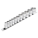 Draper Expert Imperial Socket Set on a Metal Rail, 3/8" Sq. Dr. (11 Piece) 16493