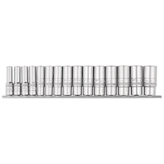 Draper Expert Metric Deep Socket Set on a Metal Rail, 3/8" Sq. Dr. (15 Piece) 16494