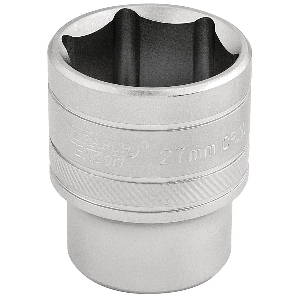 Draper Expert 6 Point Metric Socket, 1/2" Sq. Dr., 27mm 16618