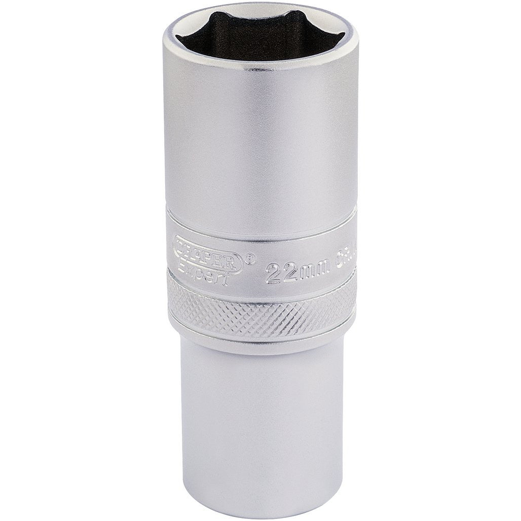Draper Expert 6 Point Metric Deep Socket, 1/2" Sq. Dr., 22mm 16654