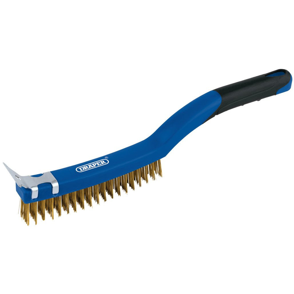 Draper Brass Wire Scratch Brush with Scraper, 350mm 17181