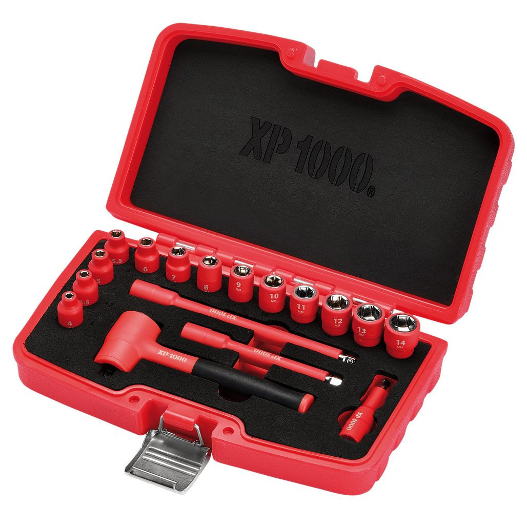 Draper XP1000® VDE Metric Socket Set, 1/4" Sq. Dr. (17 Piece) 18115