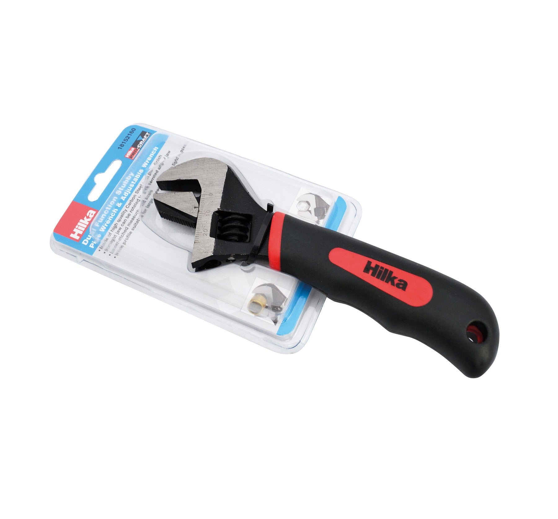 Hilka 7" (173mm) Extra Wide (25mm) Stubby Pipe & Adjustable Wrench 18152160