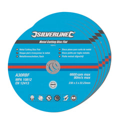 Silverline Metal Cutting Discs Flat 5pk 186810