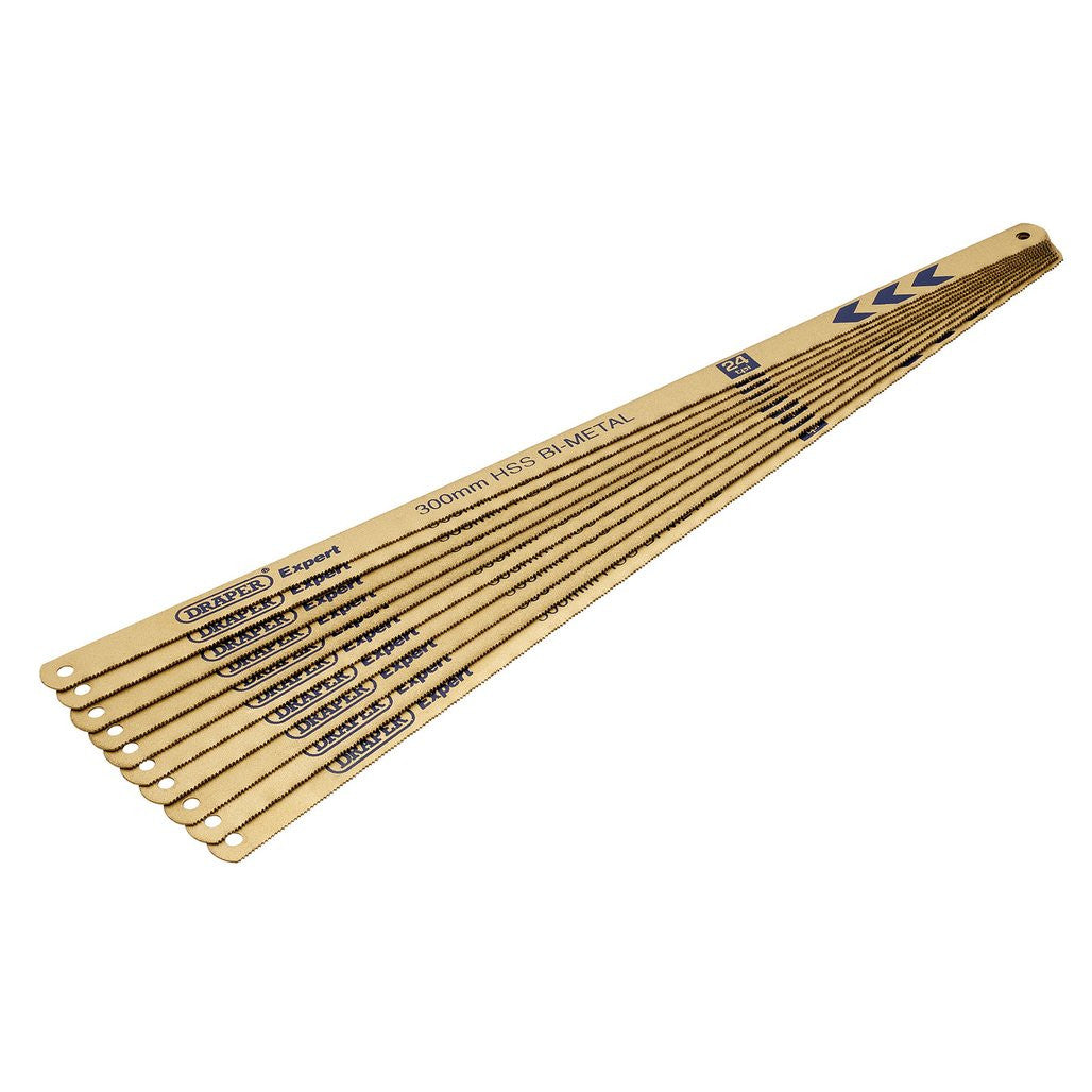 Draper Expert Bi-metal Hacksaw Blades, 300mm, 24tpi (Pack of 10) 19348