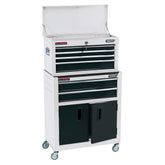 Draper Combined Roller Cabinet and Tool Chest, 6 Drawer, 24", White