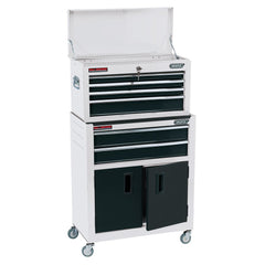 Draper Combined Roller Cabinet and Tool Chest, 6 Drawer, 24", White