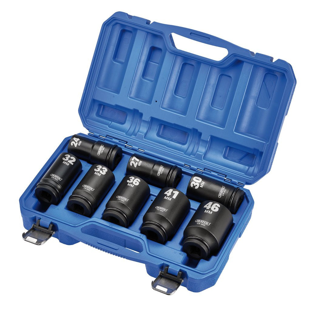 Draper HI-TORQ® Metric Deep Impact Socket Set, 3/4" Sq. Dr. (8 Piece) 20208
