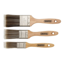 Draper Wood Handle Paint Brush Set (3 Piece) 20439