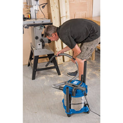 Draper 230V Wet and Dry Vacuum Cleaner with Stainless Steel Tank, 15L, 1250W 20514