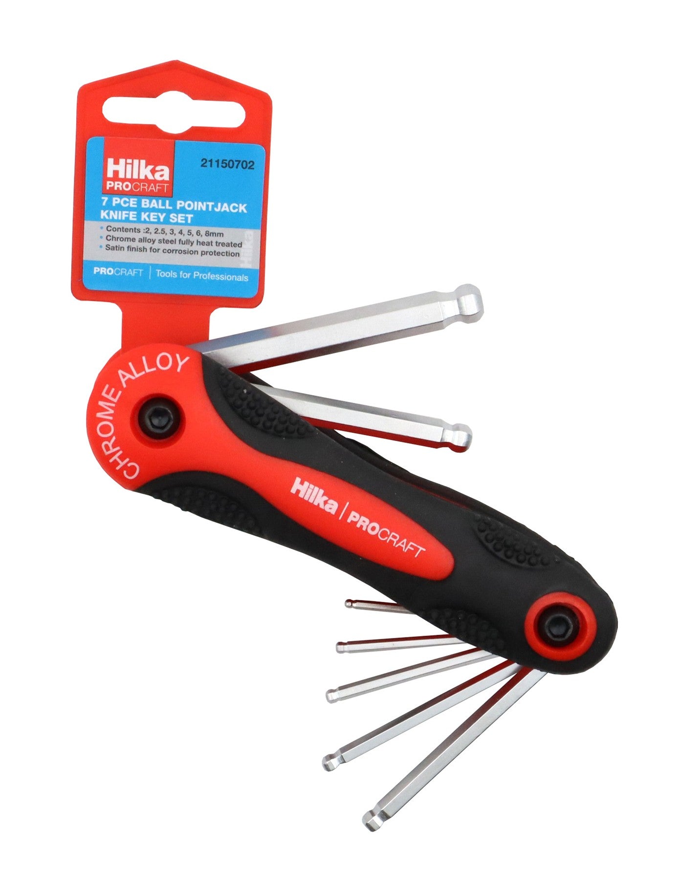 Hilka 7 pce Ball Point Hex Key Set Metric 21150702
