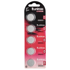 Draper Uniross Lithium Coin Cell CR2025 Batteries (Pack of 5)