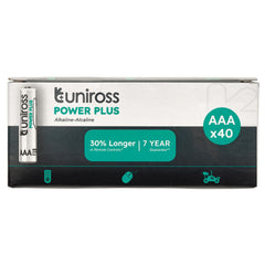 Draper Uniross LR03 AAA Power Plus Alkaline Batteries (Pack of 40)