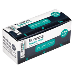 Draper Uniross LR03 AAA Power Plus Alkaline Batteries (Pack of 40)