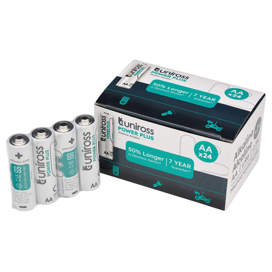 Draper Uniross LR6 AA Power Plus Alkaline Batteries (Pack of 24)