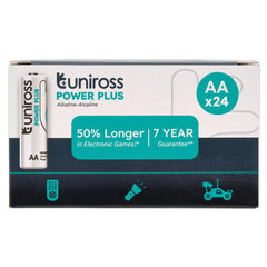 Draper Uniross LR6 AA Power Plus Alkaline Batteries (Pack of 24)