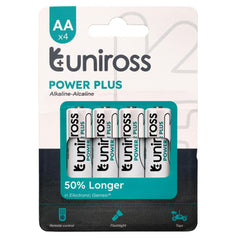 Draper Uniross LR6 AA Power Plus Alkaline Batteries (Pack of 4)