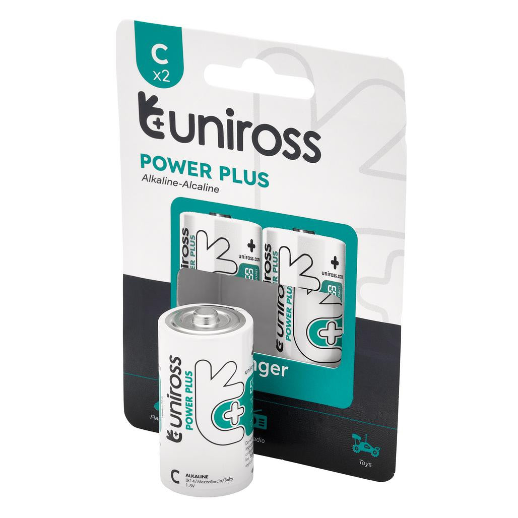 Draper Uniross LR14 C Power Plus Alkaline Batteries (Pack of 2)
