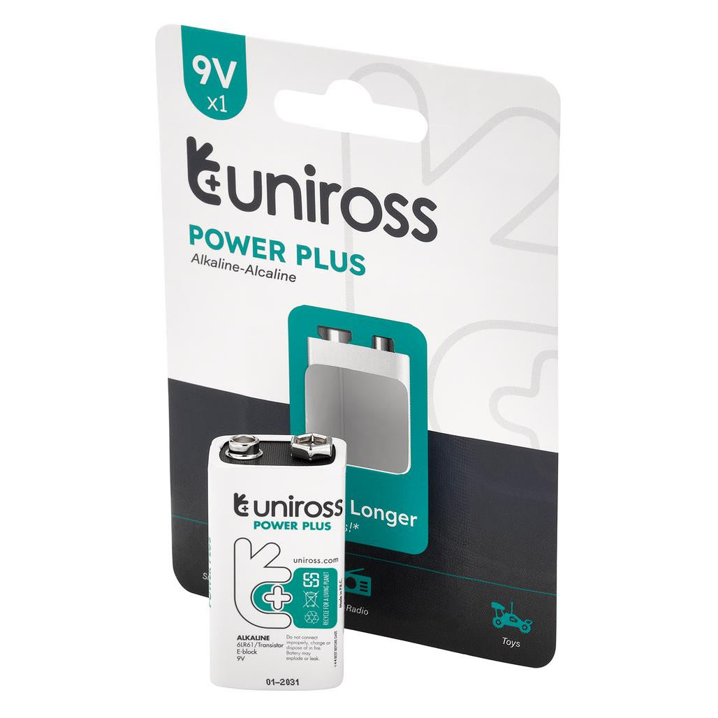 Draper Uniross 6LR61 9V Power Plus Alkaline Battery 21696