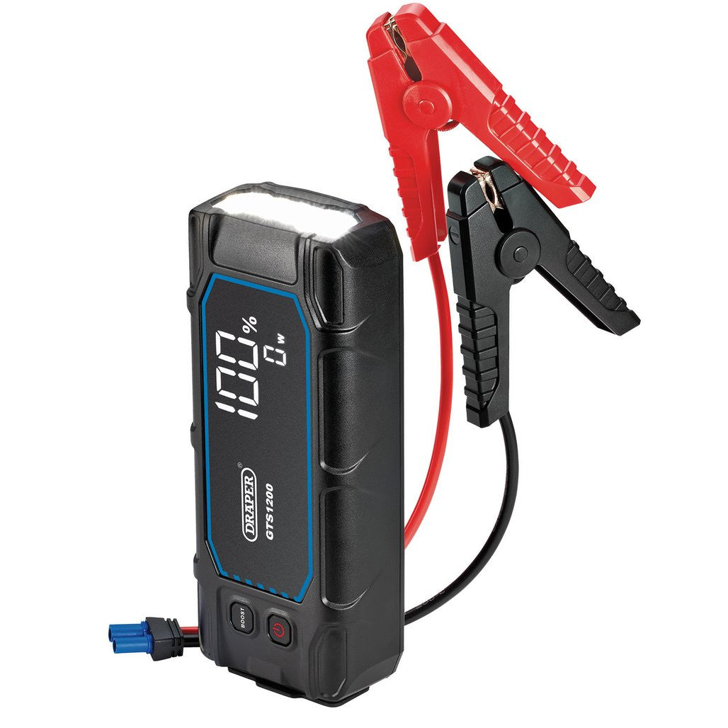 Draper 12V Lithium Jump Starter with Digital Display, 1200A 23728