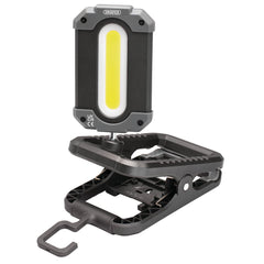 Draper COB LED Rechargeable Work Light and Power Bank with Clamp, 10W, 1000 Lumens, USB-C Cable Supplied