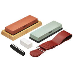 Draper Whetstone Sharpening Stone Set with Non-Slip Base and Angle Guide, 400/1000/3000/8000 Grit 23968