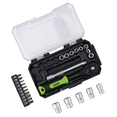 Draper HI-TORQ® Metric Socket and Bit Set, 1/4" Sq. Dr. (25 Piece) 24233