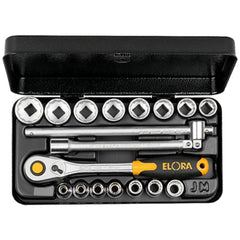 Draper Elora Metric Socket Set, 3/8" Sq. Dr. (18 Piece) 25932