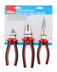 Hilka 3 pce Pliers Set with Soft Grip Handles 26303003