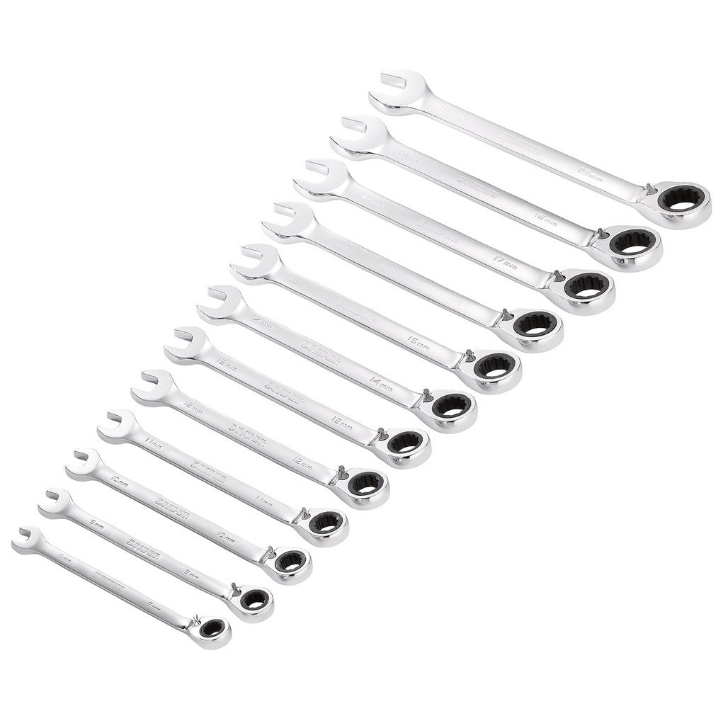 Draper HI-TORQ® Metric Reversible Ratchet Combination Spanner Set (12 Piece) 27692
