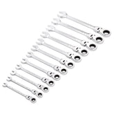 Draper HI-TORQ® Metric Flexible Head Ratchet Combination Spanner Set (12 Piece) 27733