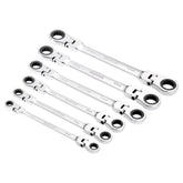 Draper HI-TORQ® Metric Flexible Head Double Ring Ratchet Spanner Set (6 Piece) 27762