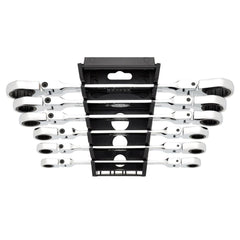 Draper HI-TORQ® Metric Flexible Head Double Ring Ratchet Spanner Set (6 Piece) 27762