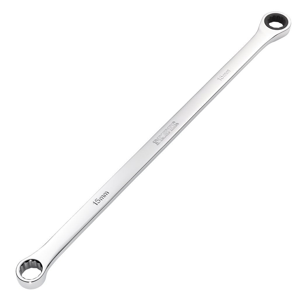 Draper HI-TORQ® Metric Extra-Long Double Ring Ratchet Spanner, 15mm 27771