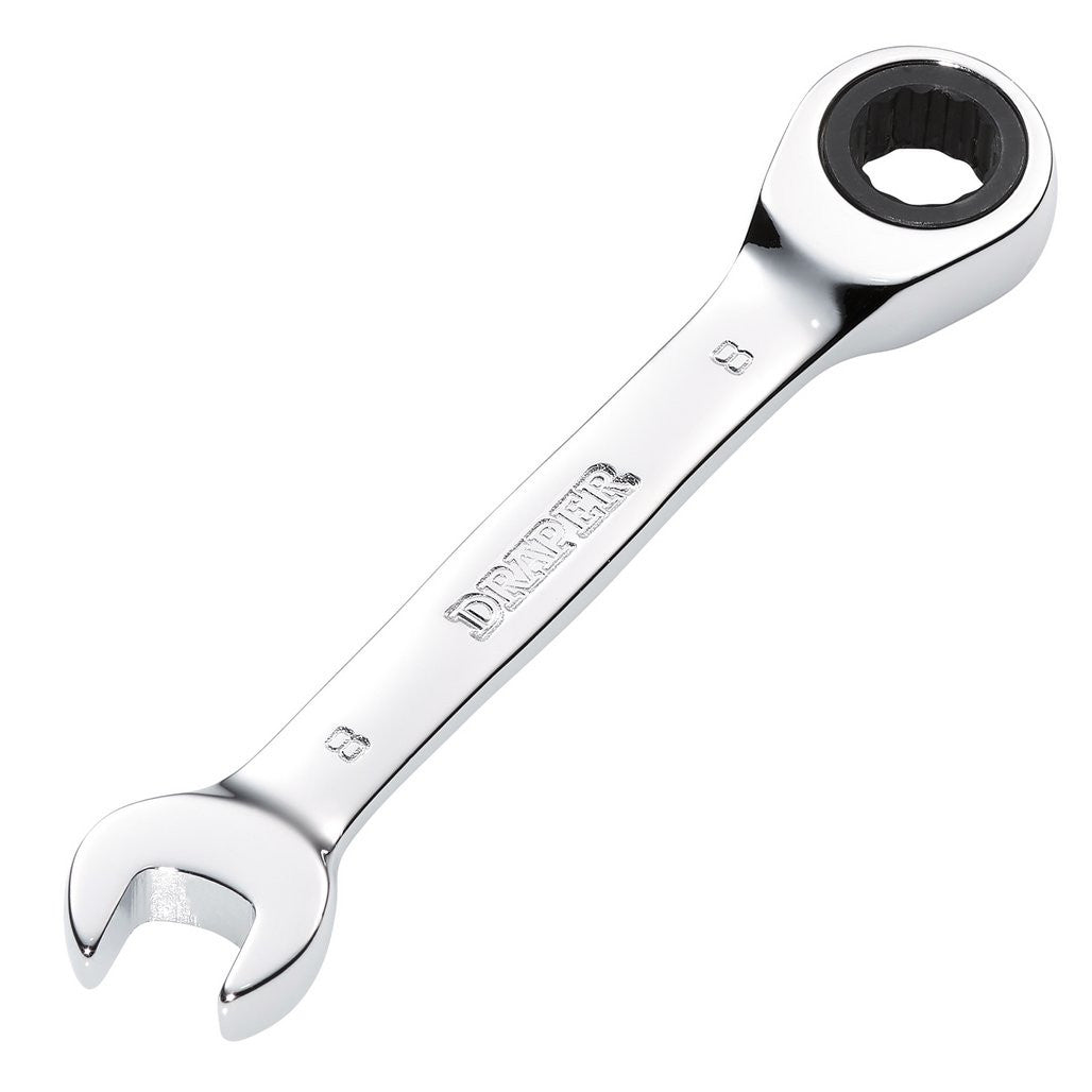 Draper HI-TORQ® Metric Stubby Ratchet Combination Spanner, 8mm 27840